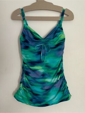 Coco Reef 32C Aqua Teal & Blue Tie-Dye One-piece Swimsuit